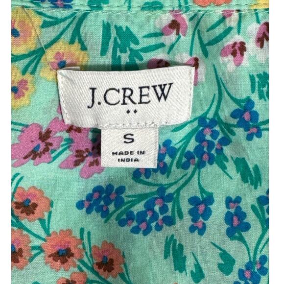 J. Crew Factory Lightweight Cotton Shirt Signature Fit Spearmint Floral Print S - Picture 6 of 11